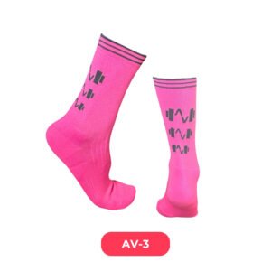 Medias Pantorillas fucsia con triple logo