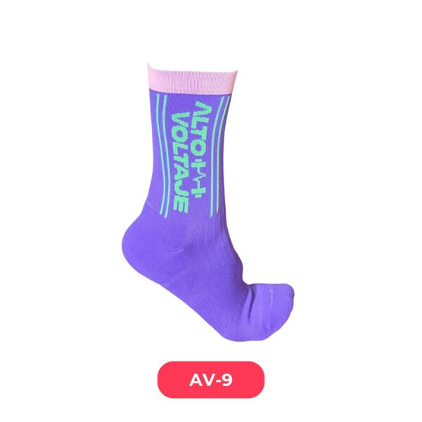 Medias Pantorillas violeta con logo grande