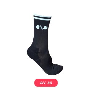 Medias Pantorillas negra con doble raya y logo